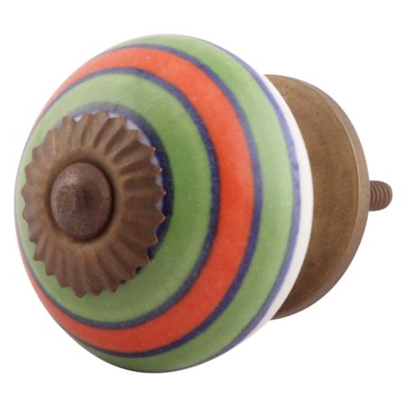 Pea Green Striped Ceramic Dresser Knobs Online